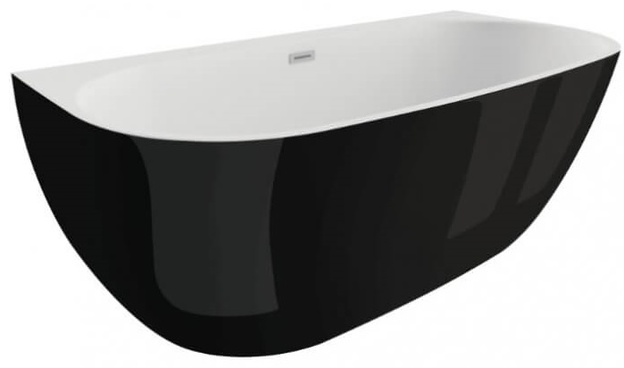 Polimat Risa bañera de pared 160x80 cm oval bicolor 00478