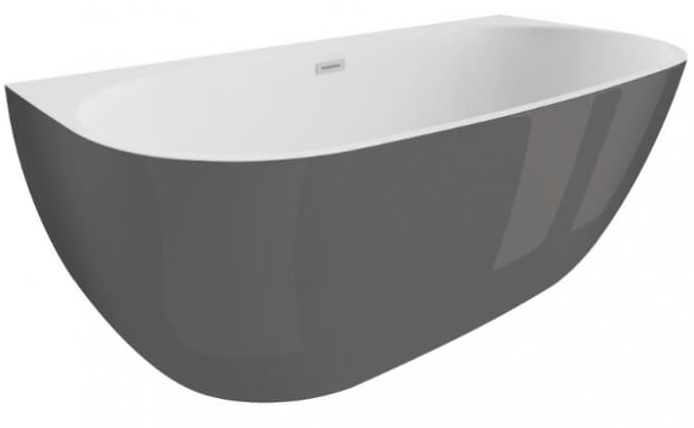 Polimat Risa bañera de pared 160x80 cm oval bicolor 00482