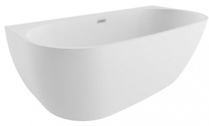 Polimat Risa bañera de pared 170x80 cm oval blanco 00441