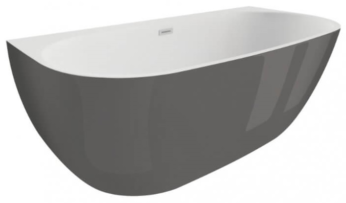 Polimat Risa bañera de pared 170x80 cm oval bicolor 00444