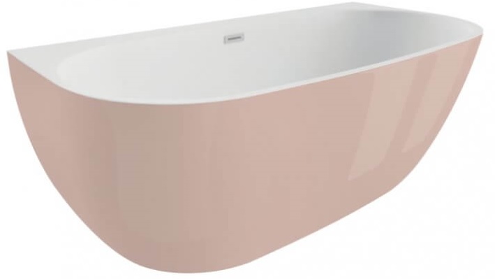 Polimat Risa bañera de pared 170x80 cm oval bicolor 00446