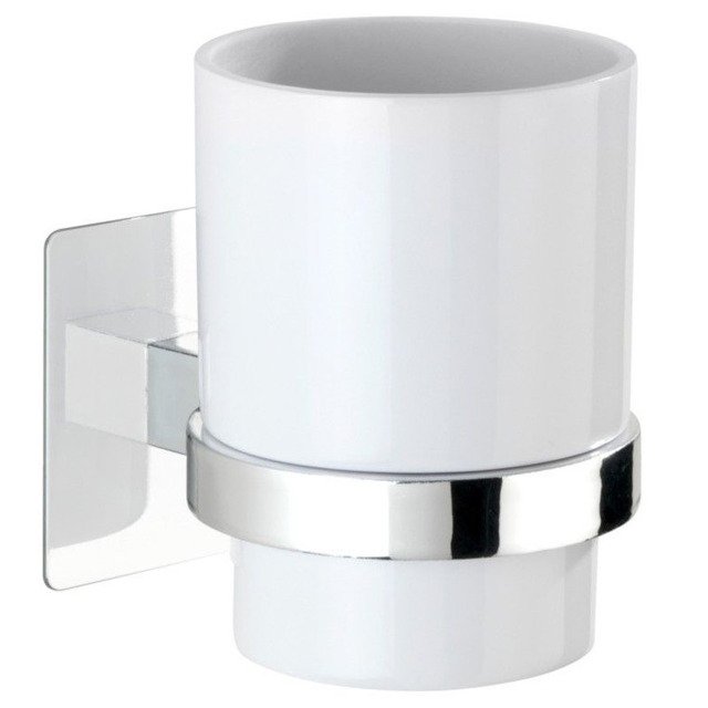 Wenko Turbo-Loc Quadro Ed. vaso para cepillos de dientes blanco 23847100