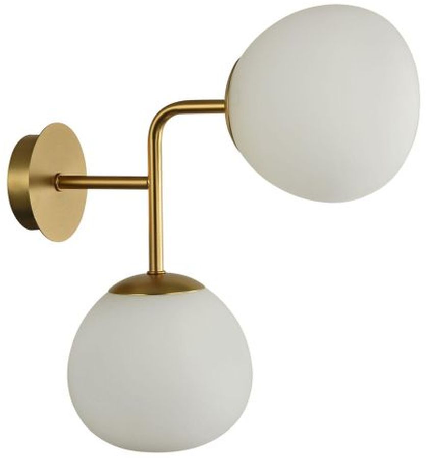 Maytoni Erich lámpara de pared 2x40 W blanco-oro MOD221-WL-02-G