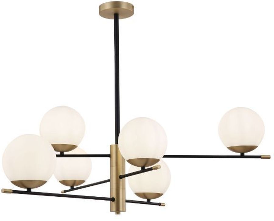 Maytoni Nostalgia lámpara de techo 6x40 W blanco-negro-oro MOD048PL-06G