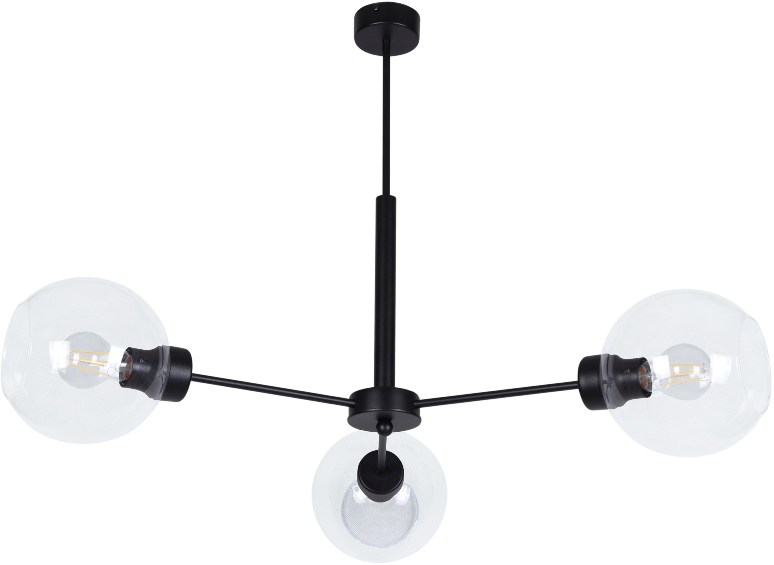 Kaja Lambert lámpara de techo 3x60 W negro-transparente K-4856