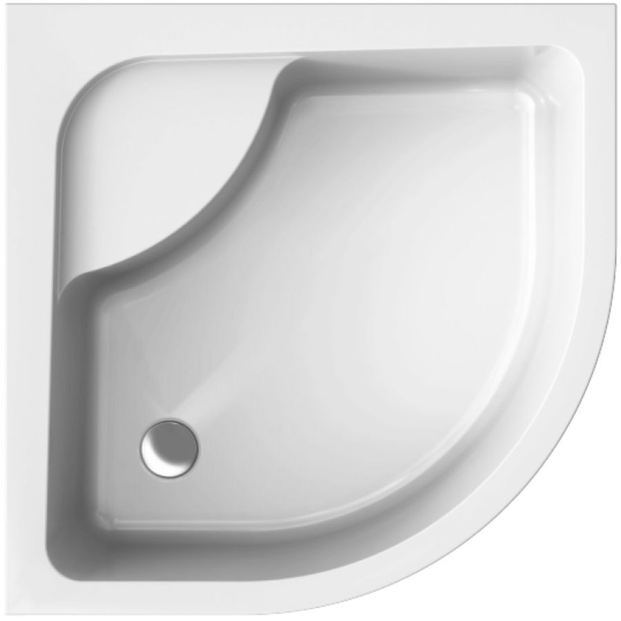 Polimat Pako plato de ducha semicircular 80x80 cm blanco 00086