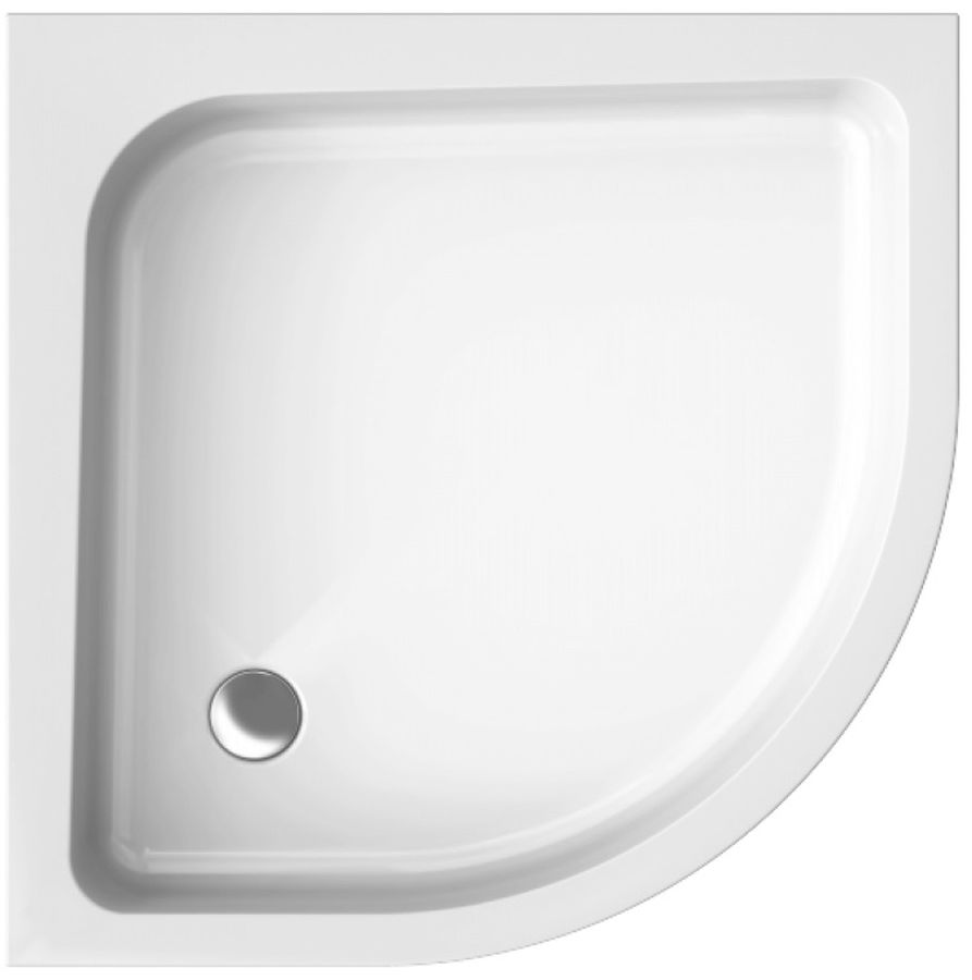 Polimat Pako plato de ducha semicircular 90x90 cm blanco 00087