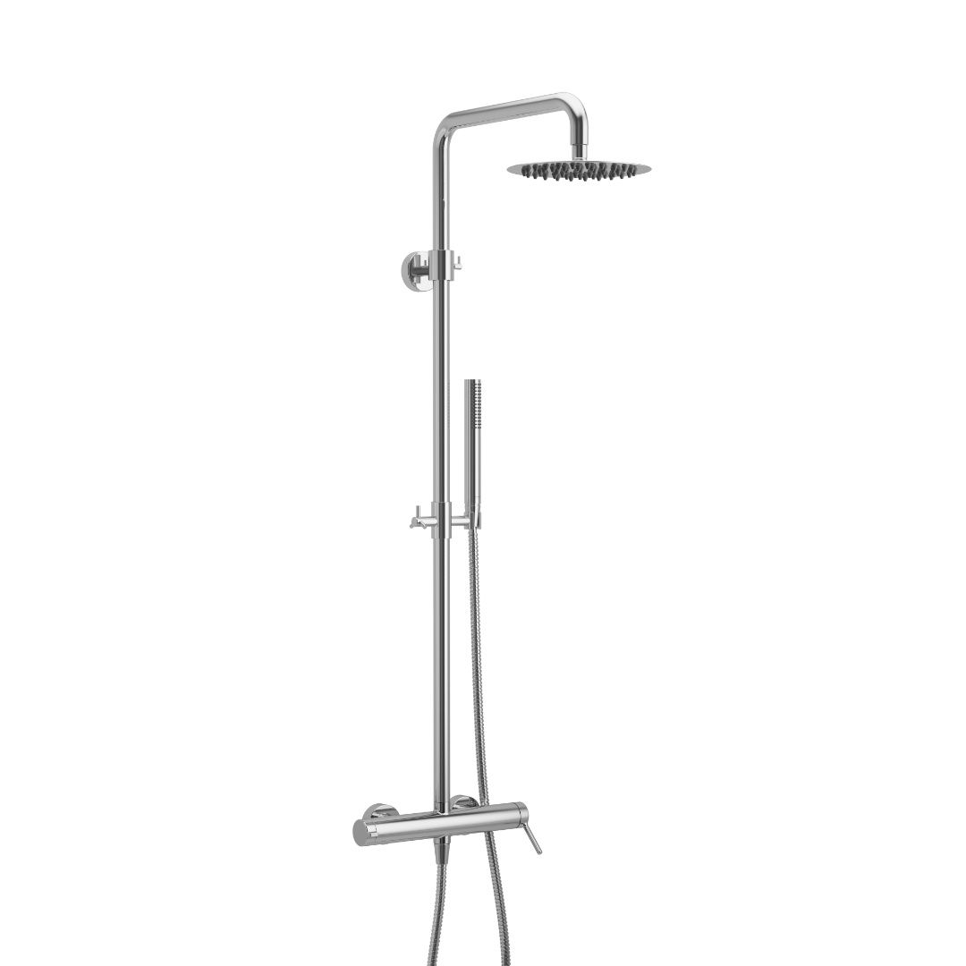 Excellent Pi conjunto de ducha a pared con rociador con efecto lluvia negro AREX.1281BL