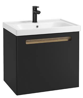 Defra Senso armario 60x43x50 cm suspendido, para lavabo negro 260-D-06004
