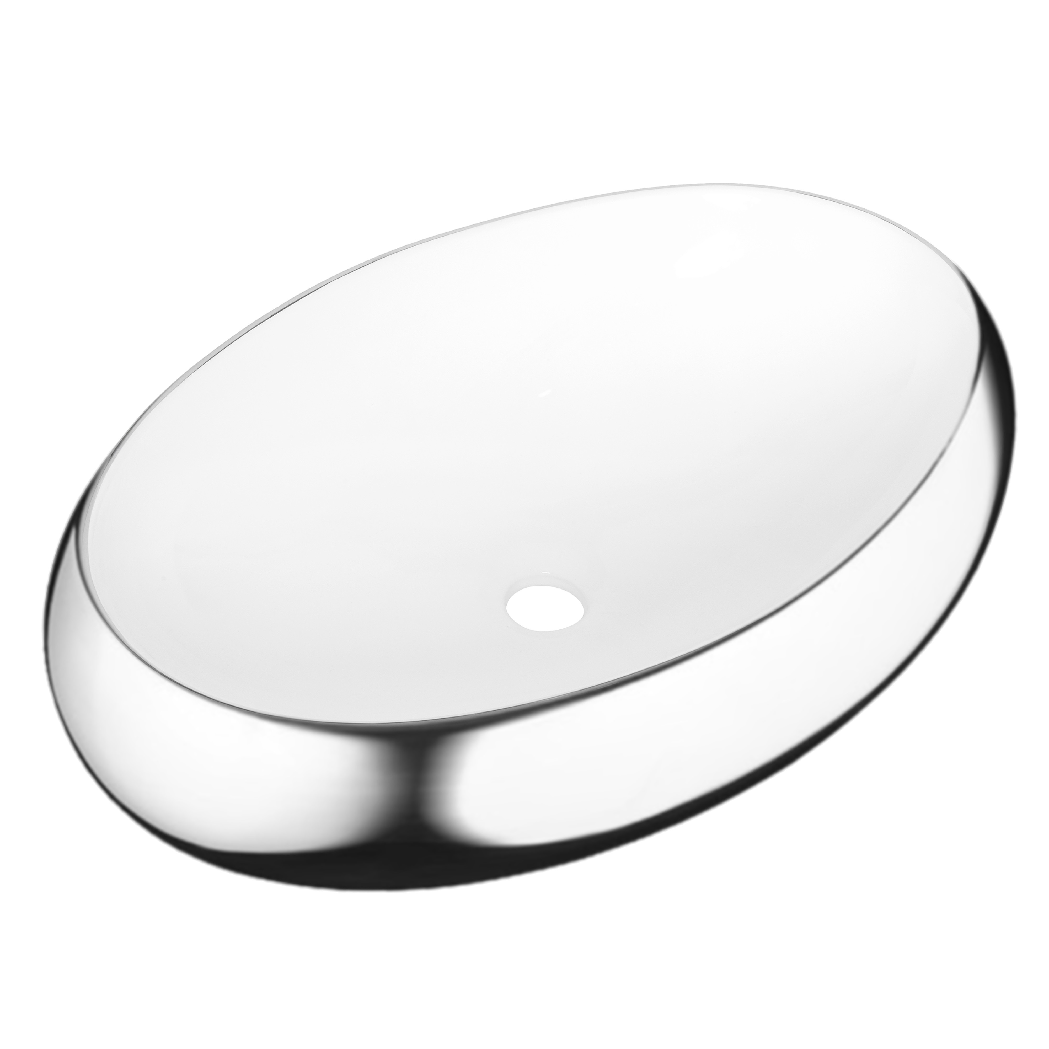 Invena Fresco lavabo 59x41 cm oval sobre encimera brillante CE-31-001