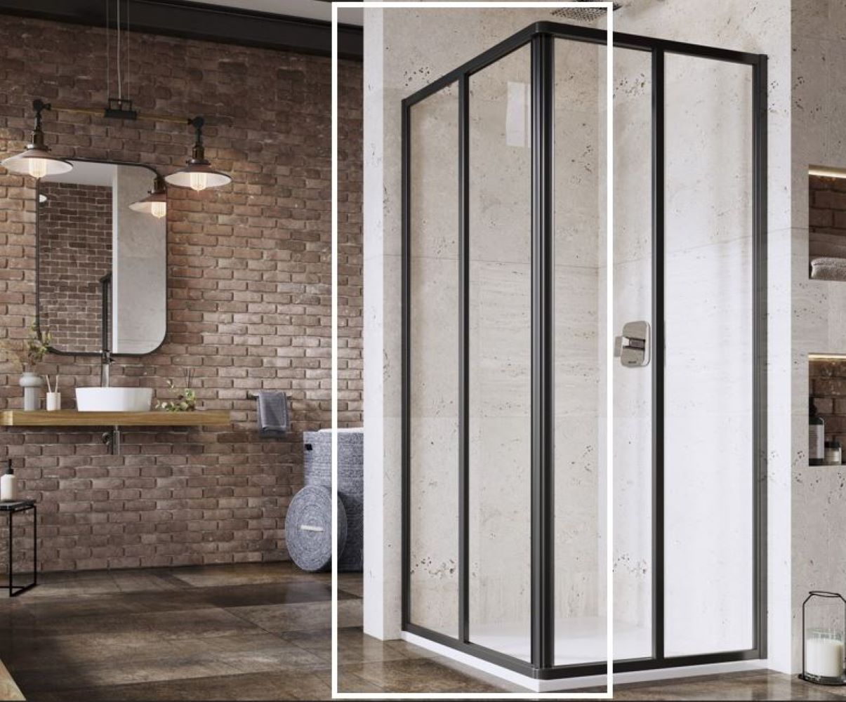 Ravak Supernova puerta de ducha 100 cm corredera negro mate/vidrio transparente 14VA03O2Z1