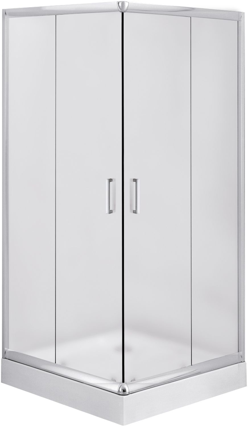 Conjunto cabina de ducha Deante Funkia KYC_641K, plato de ducha cuadrado Deante Corner KTC_041B, NHC_025C