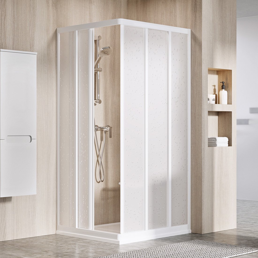 Ravak Supernova puerta de ducha 90 cm corredera blanco brillante/poliestireno 15V701R211