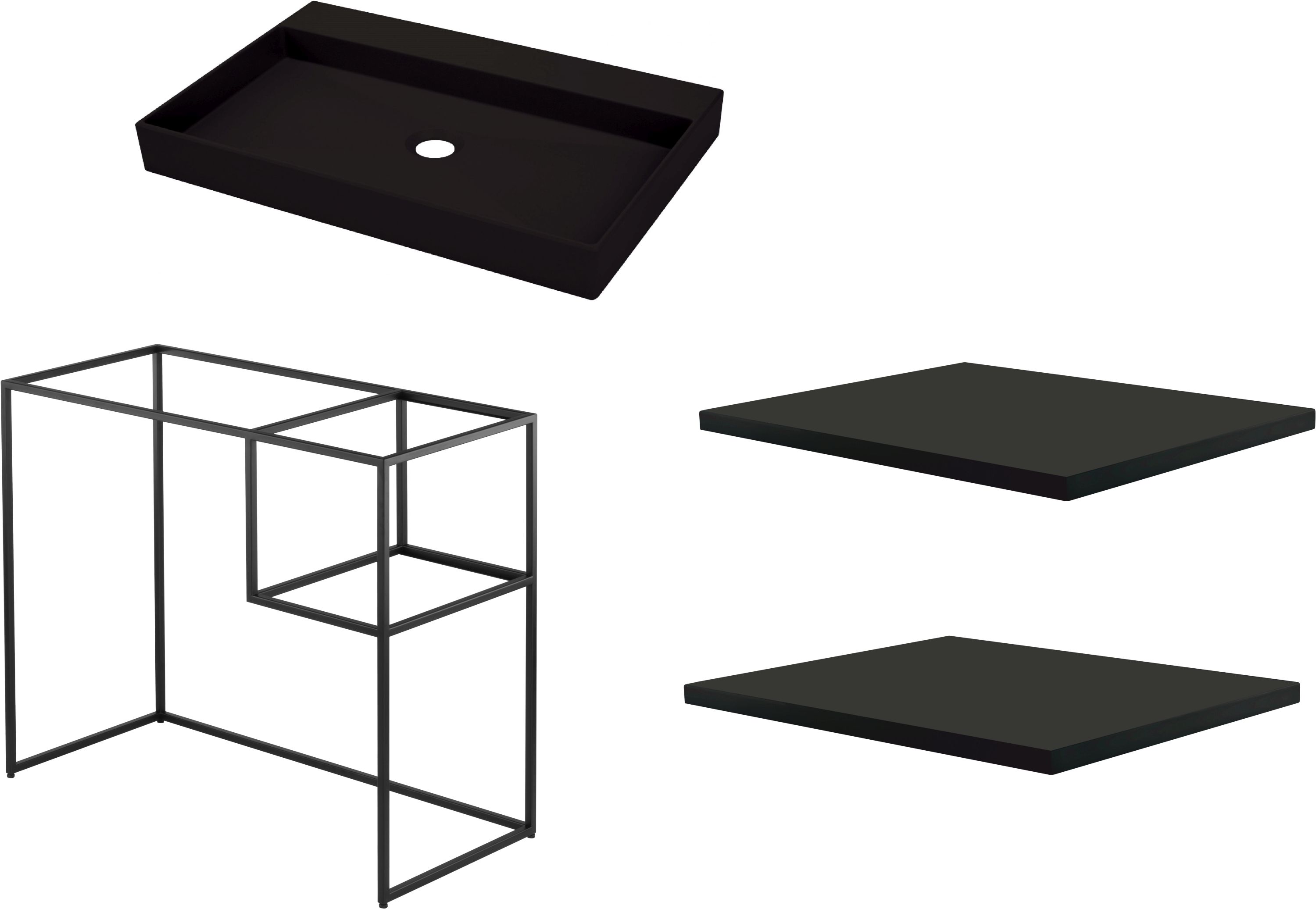 Conjunto consola Deante Correo CKC_N90A, lavabo Deante Correo CQR_NU6S, CBL_N30B