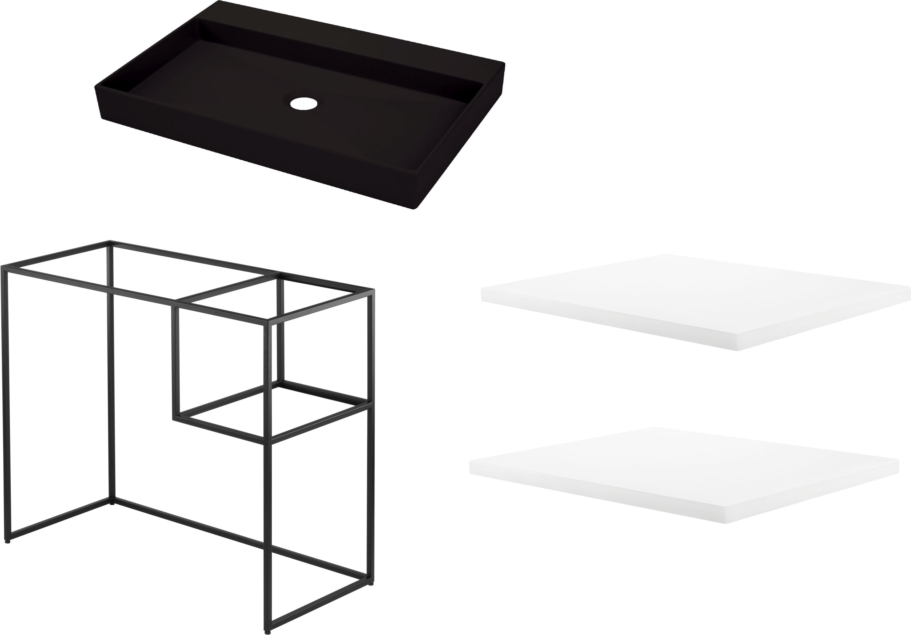 Conjunto consola Deante Correo CKC_N90A, lavabo Deante Correo CQR_NU6S, CBL_A30B