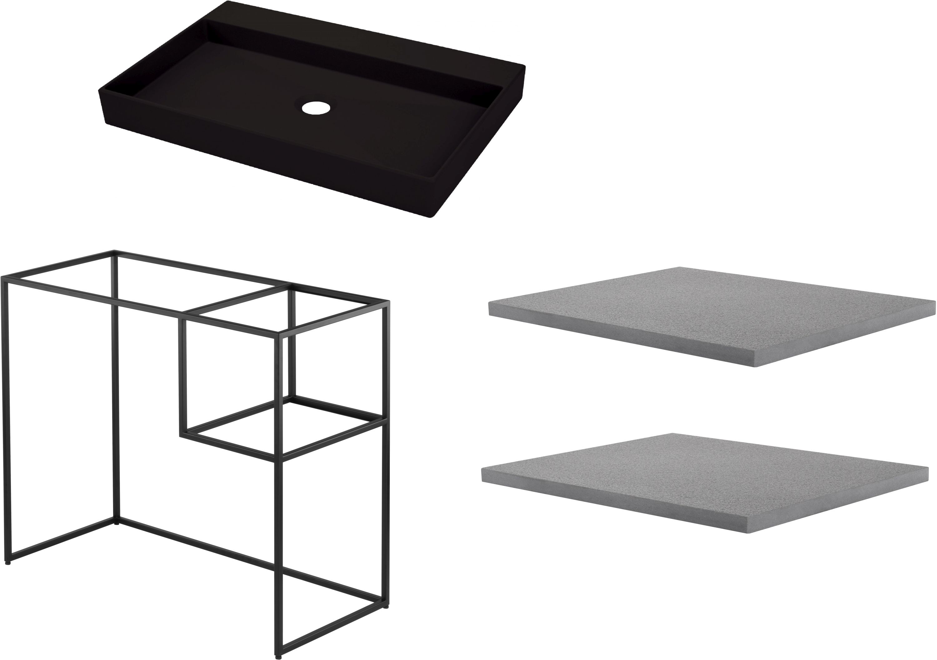 Conjunto consola Deante Correo CKC_N90A, lavabo Deante Correo CQR_NU6S, CBL_S30B