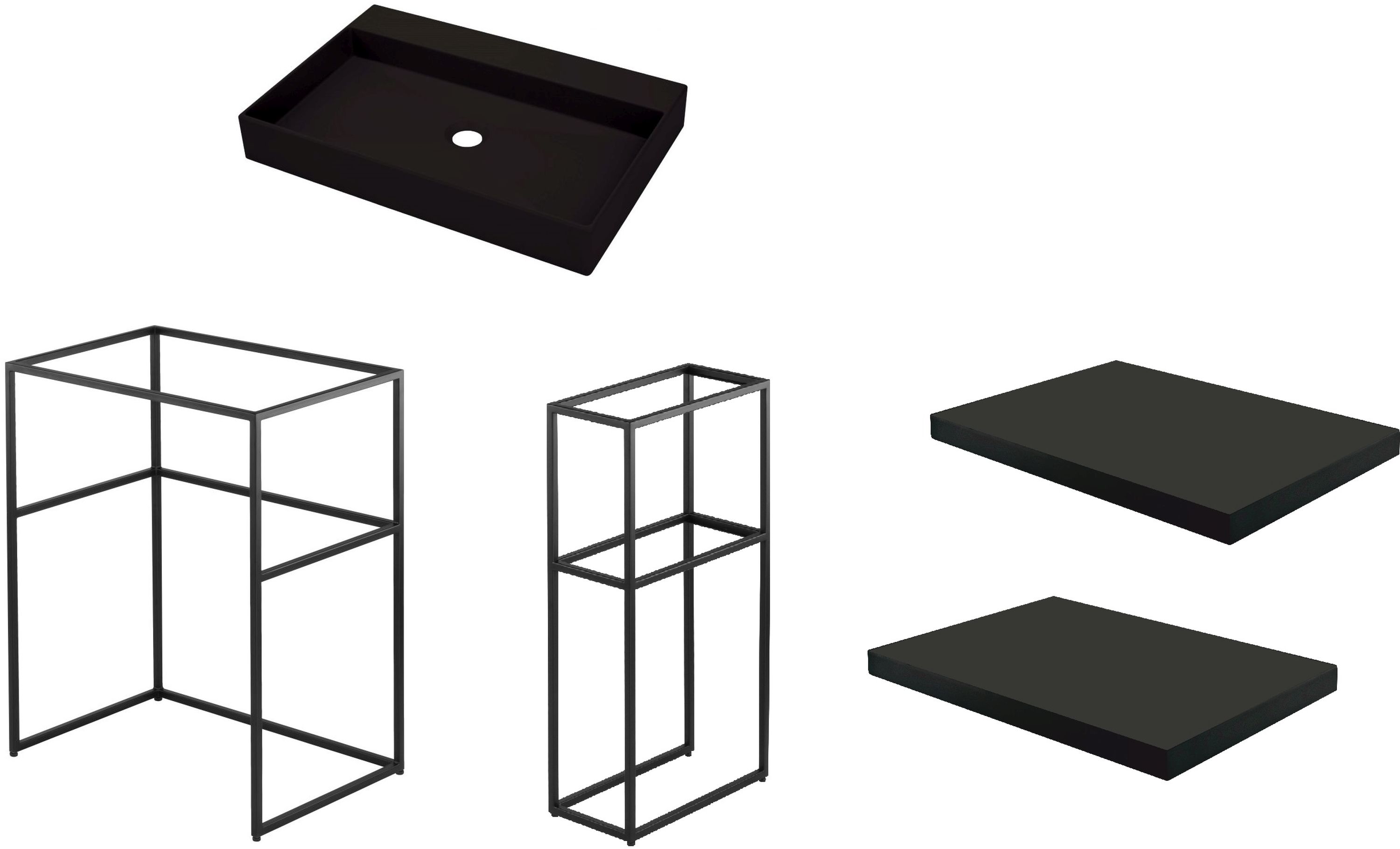 Conjunto consola Deante Correo CKC_N60A, lavabo Deante Correo CQR_NU6S, CKC_N20A, CBL_N20B