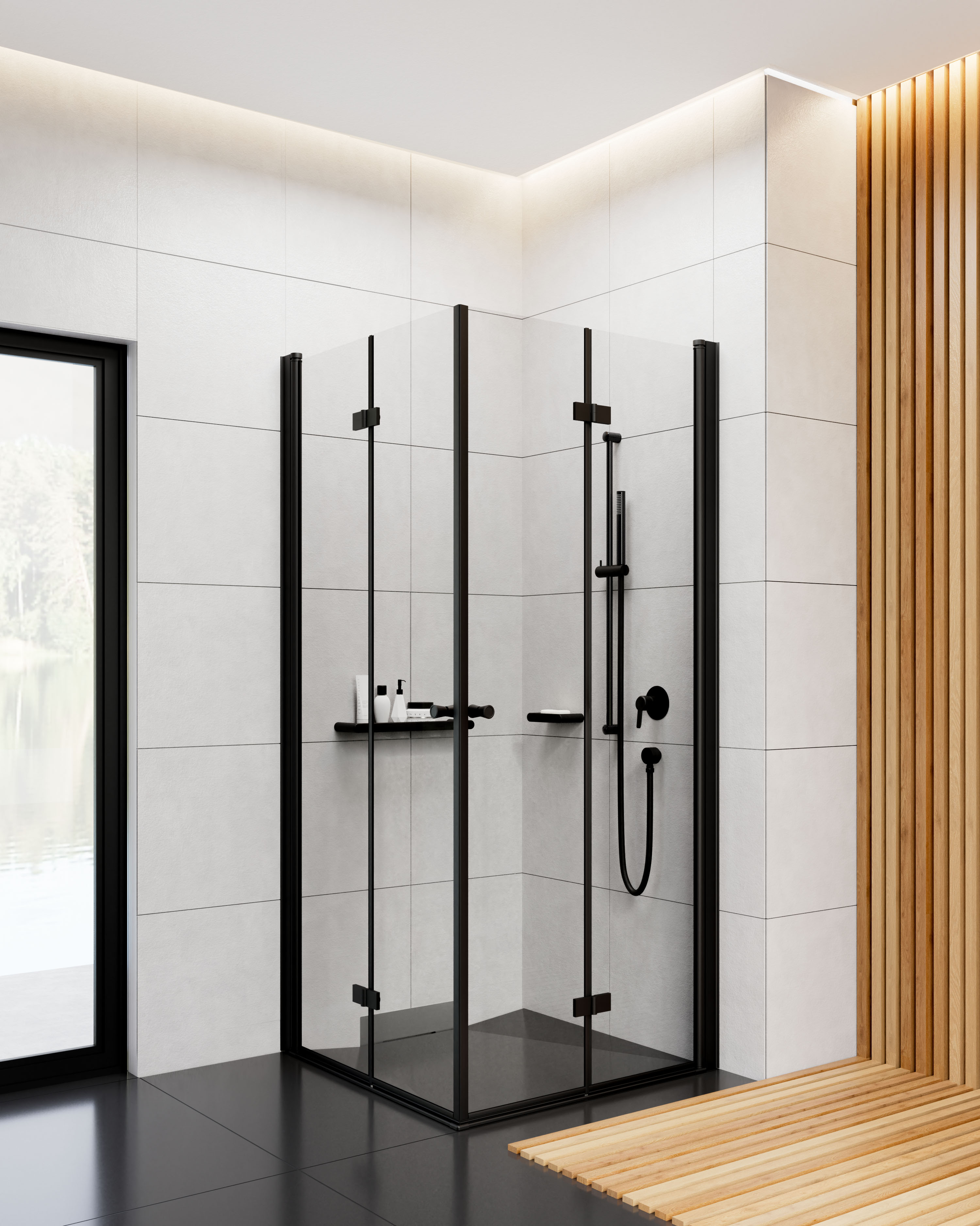 Conjunto puerta de ducha Deante Kerria Plus KTSXN42P