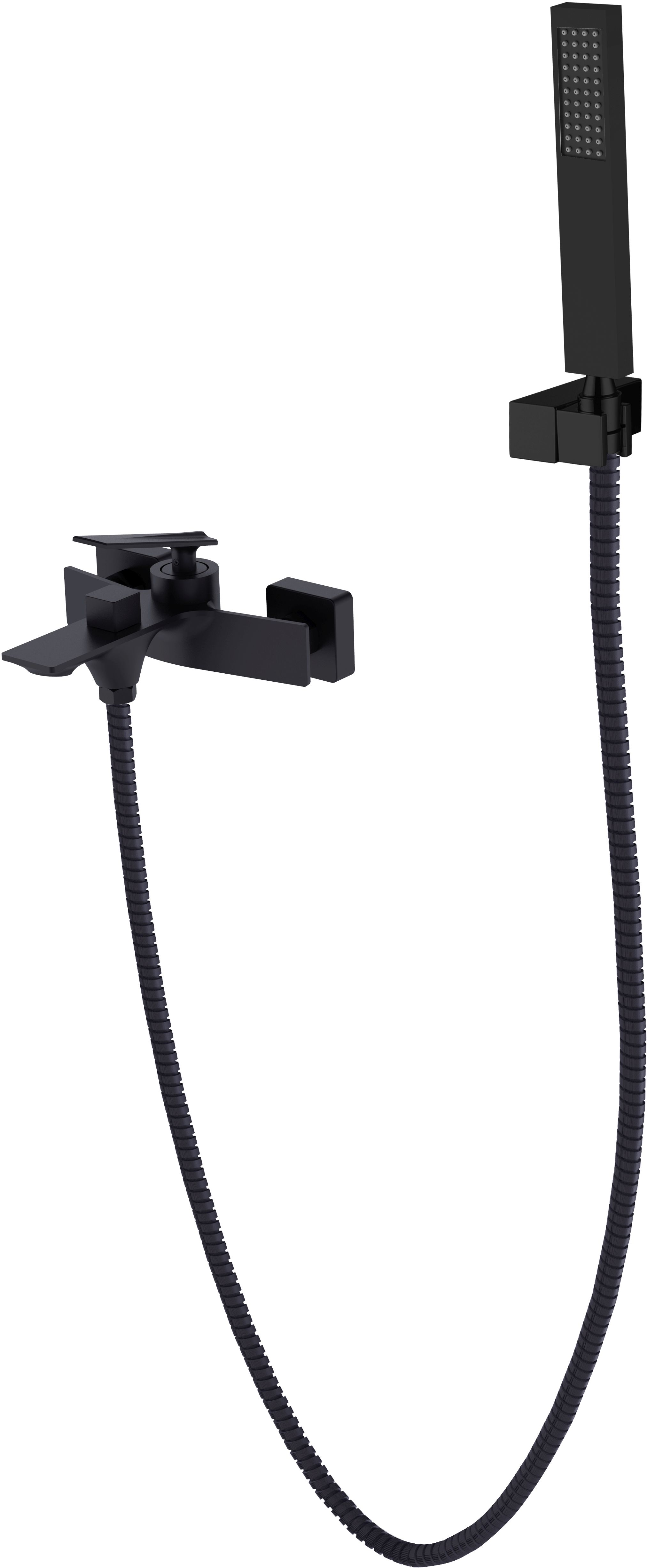 Besco Aspira grifo de bañera y ducha a pared negro BW-AS-CZ