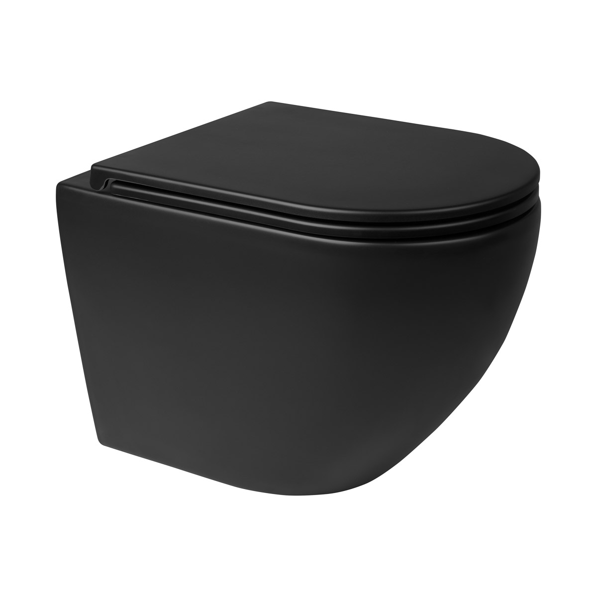 Oltens Hamnes taza de inodoro suspendido sin reborde negro mate 42013300