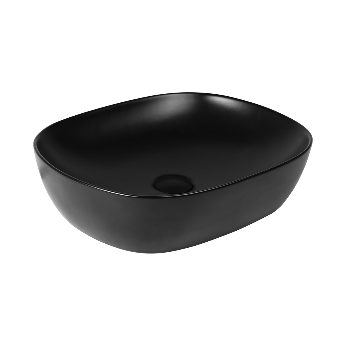 Oltens Hamnes lavabo 49x39.5 cm oval sobre encimera negro 40300300