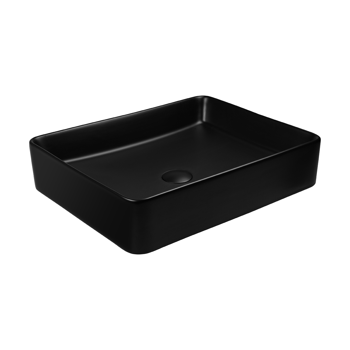 Oltens Forde lavabo 51x40.5 cm rectangular sobre encimera negro mate 40303300