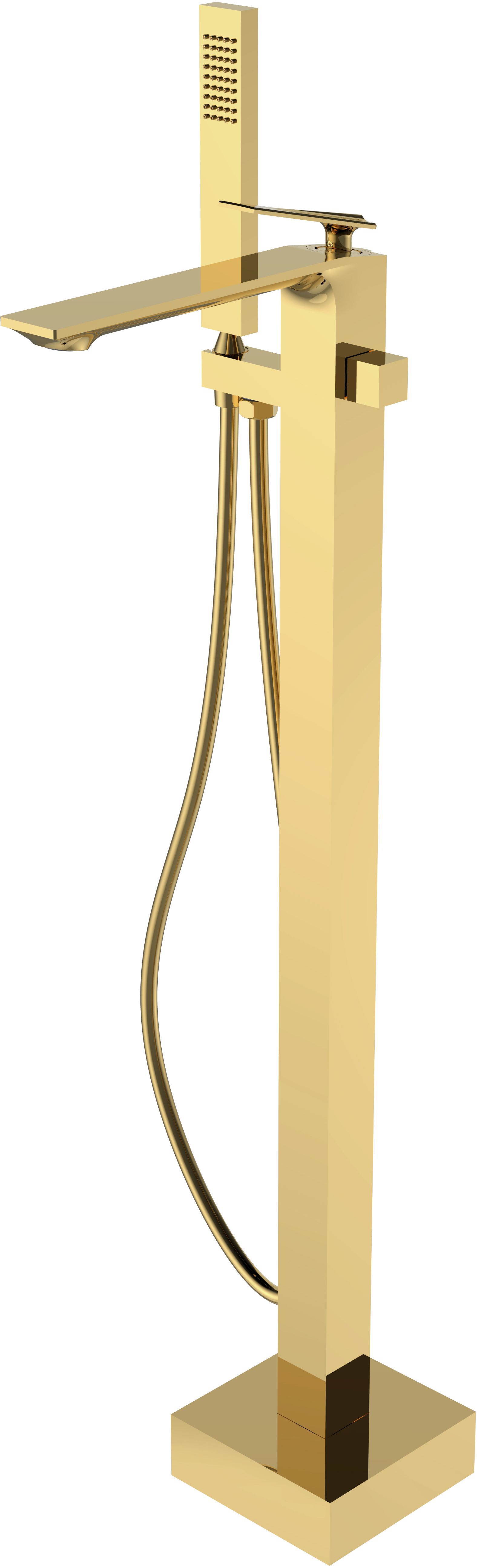 Besco Aspira grifo de bañera y ducha en suelo oro BW-A-ZL