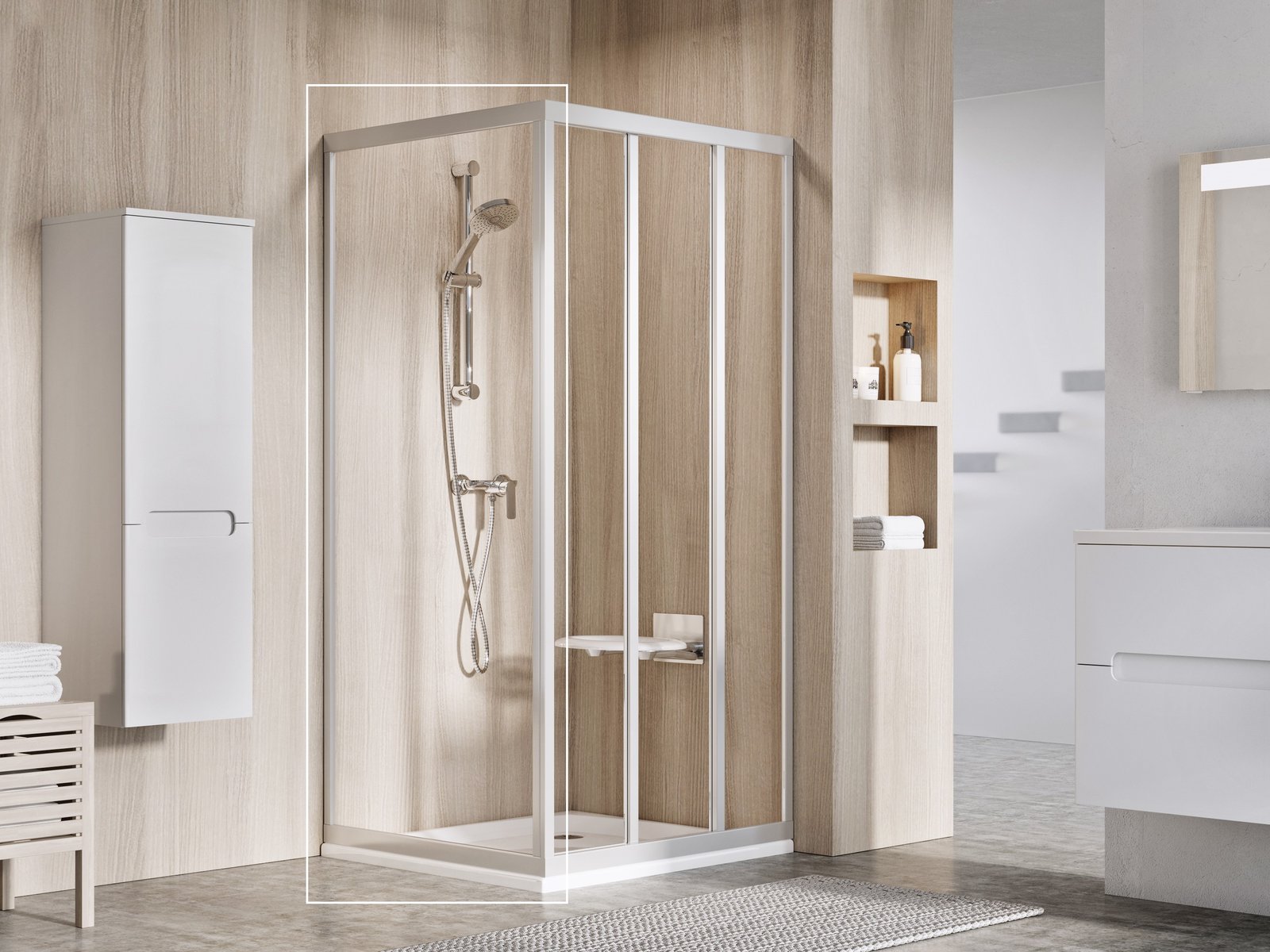 Ravak Supernova mampara de ducha 75 cm satinado mate/vidrio transparente 94030UR2Z1