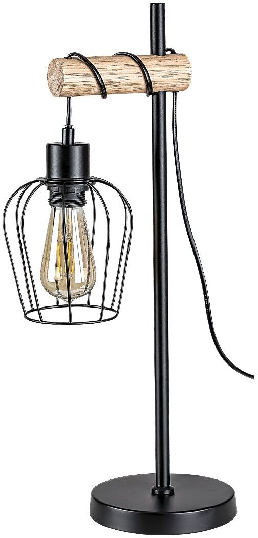 Rabalux Fabian lámpara de sobremesa 1x40 W negro-madera 5245