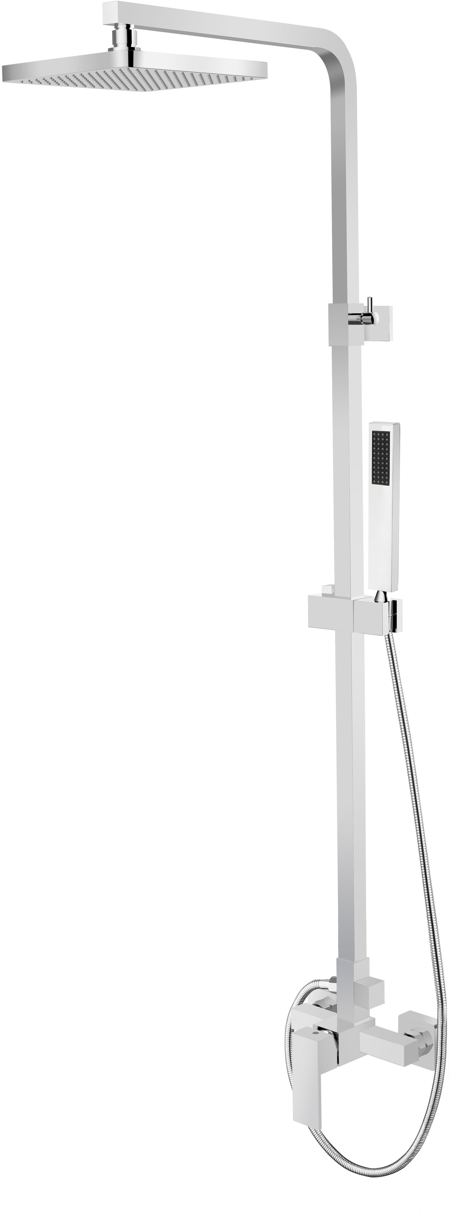 Besco Modern Varium conjunto de ducha a pared con rociador con efecto lluvia cromo BP-MVN-CH