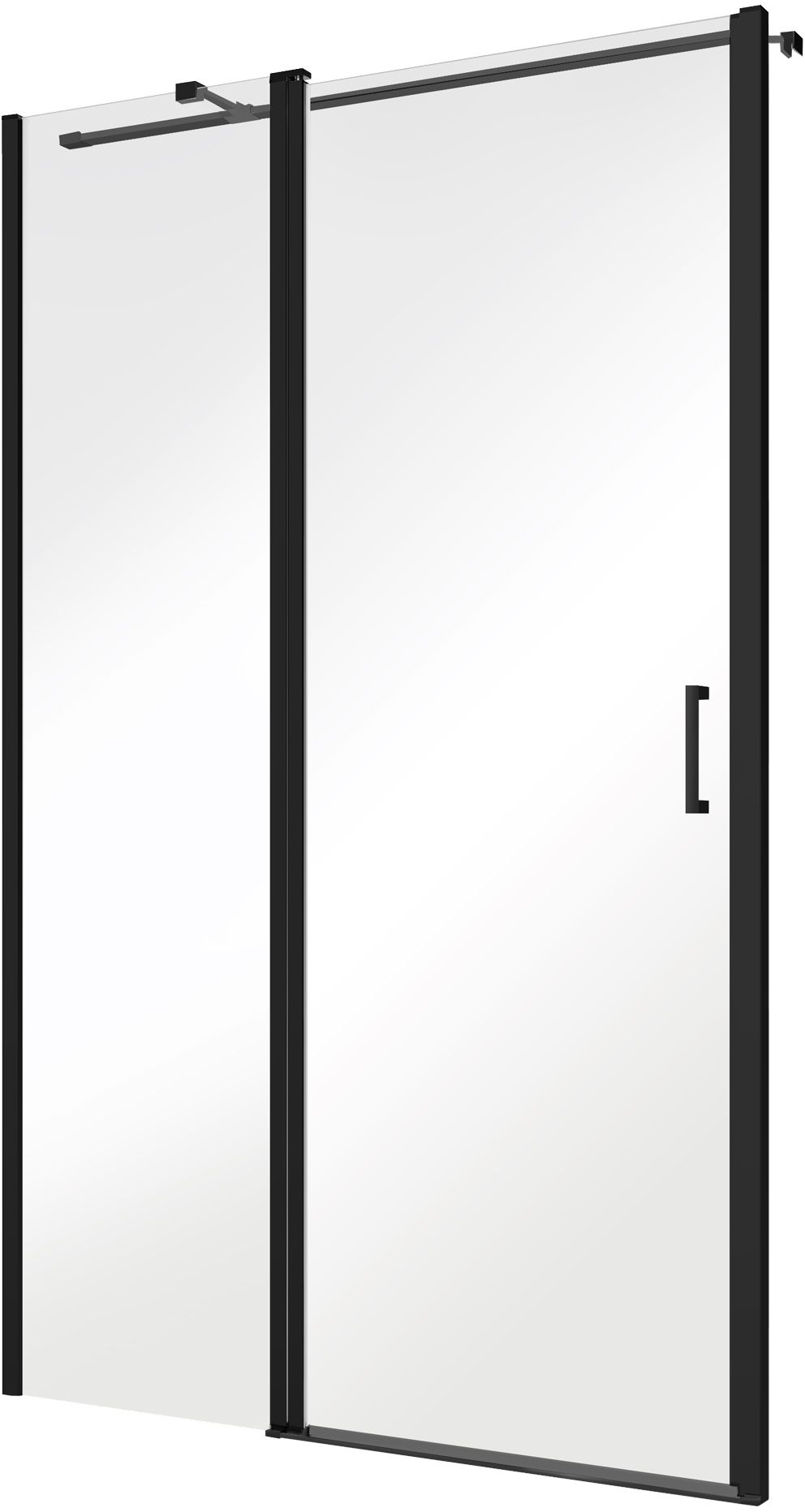 Besco Exo-C Black puerta de ducha 110 cm oscilante negro mate/vidrio transparente ECB-110-190C