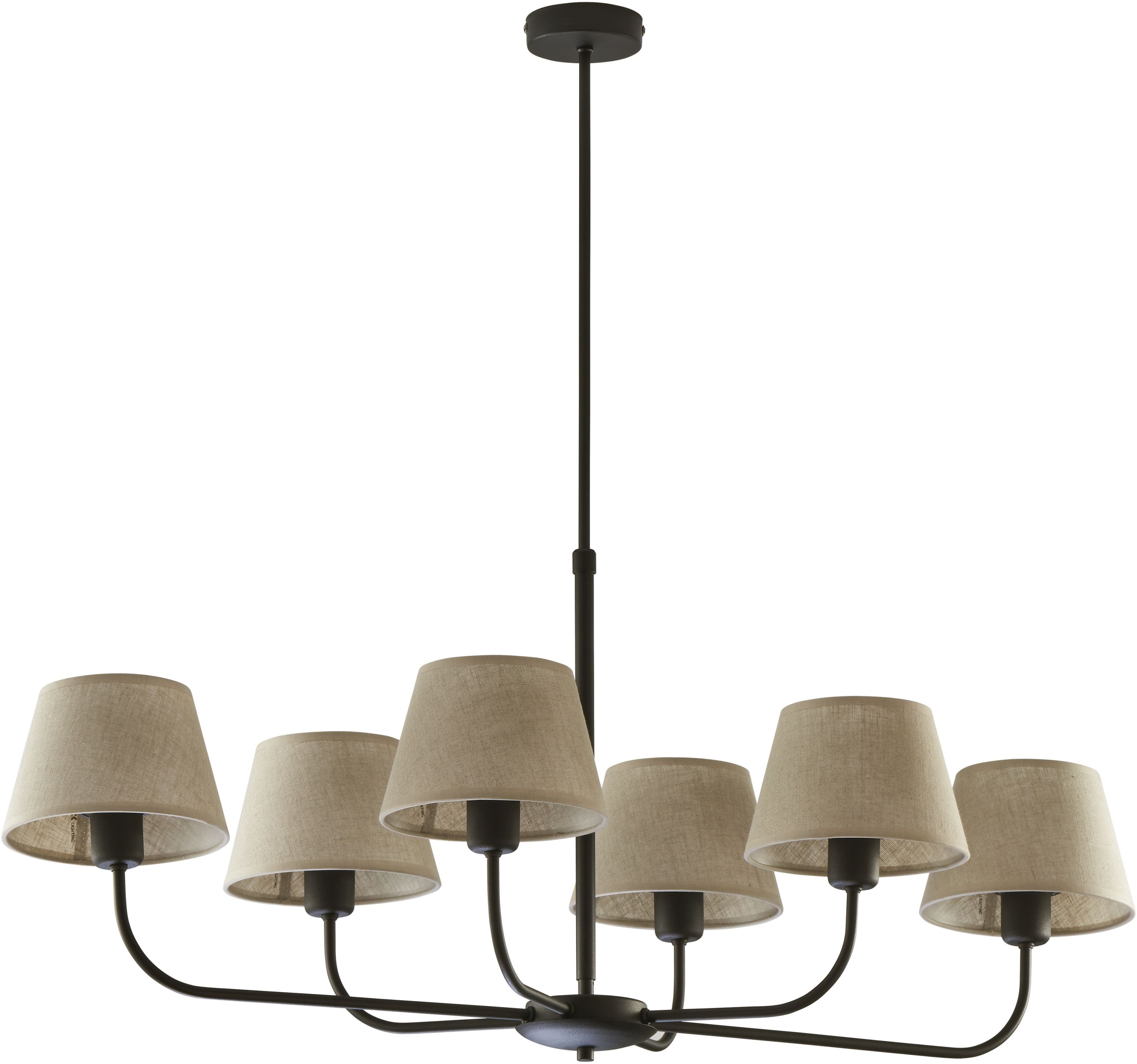 TK Lighting Chicago lámpara colgante 6x60 W negro 3999