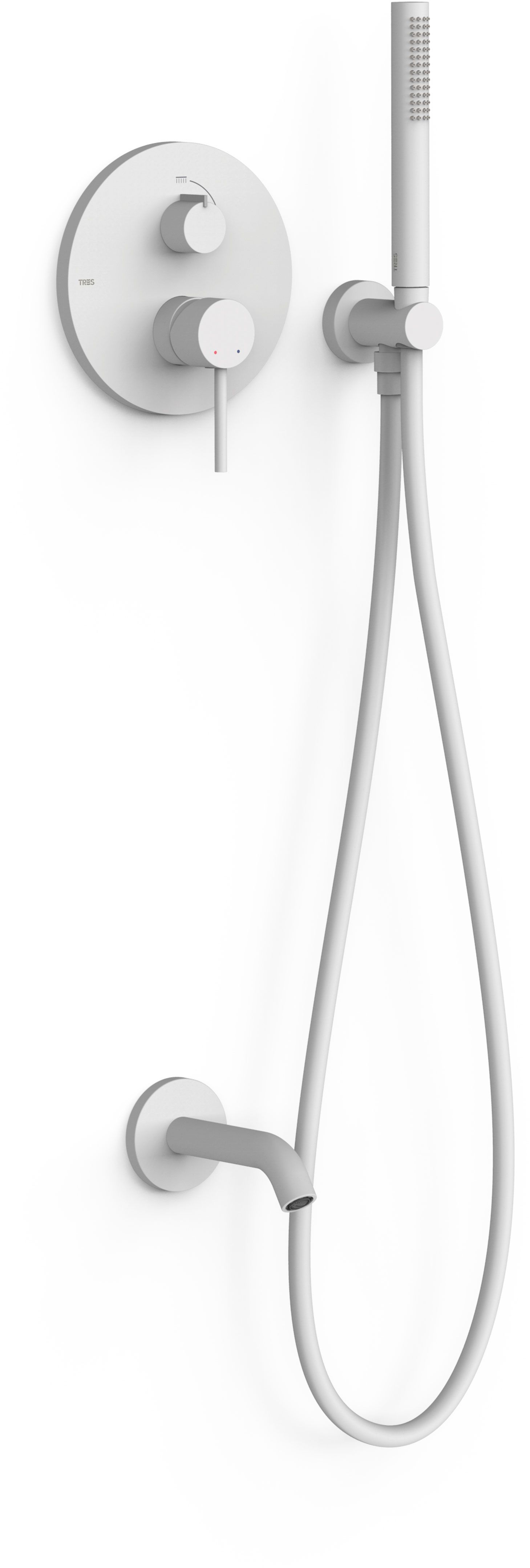 Tres Study Exclusive conjunto de ducha empotrado blanco 26228006BM
