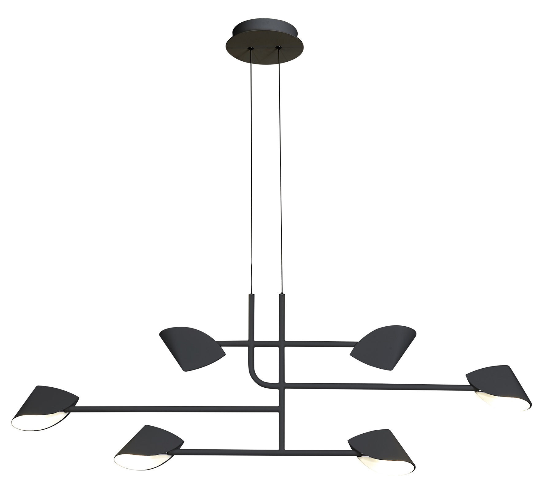 Mantra Capuccina lámpara colgante 6x45 W negro 7579