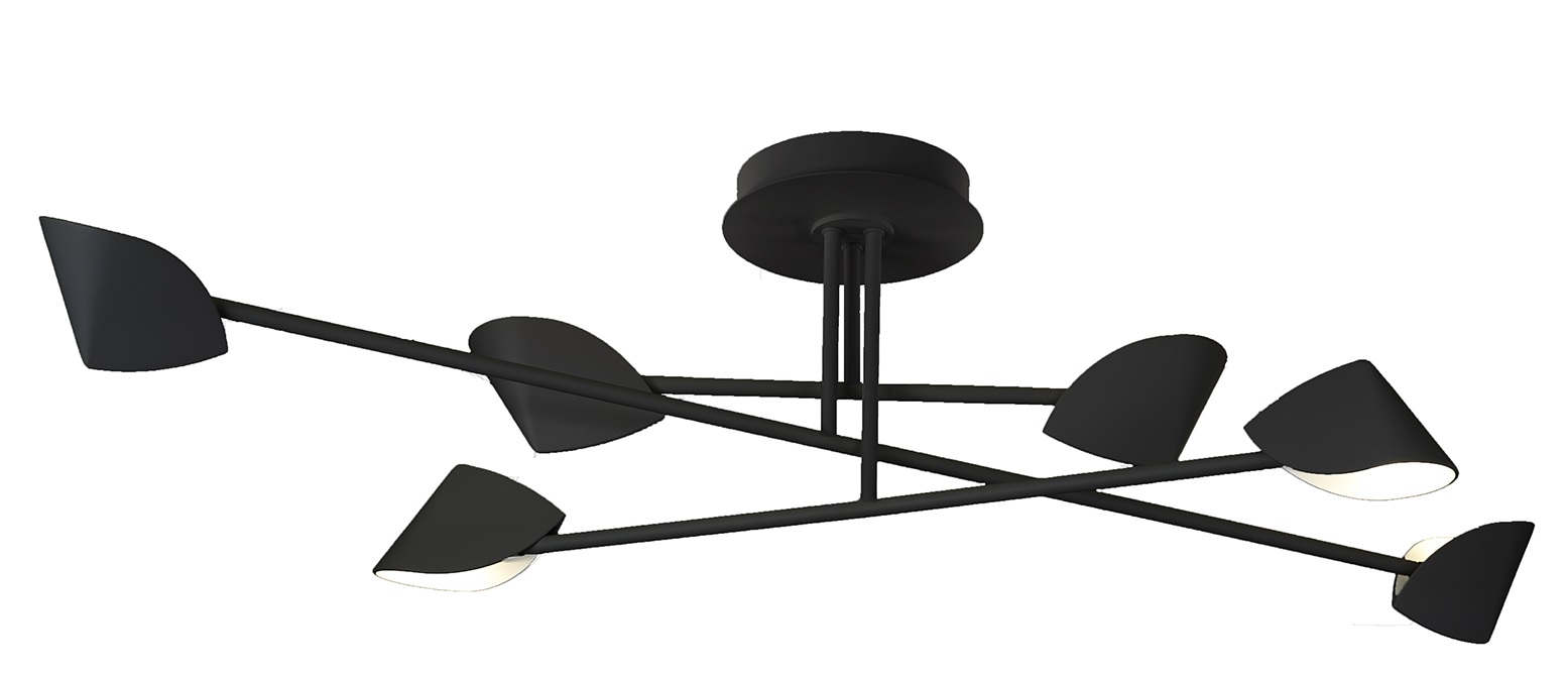 Mantra Capuccina lámpara de techo 6x44.5 W negro 7580