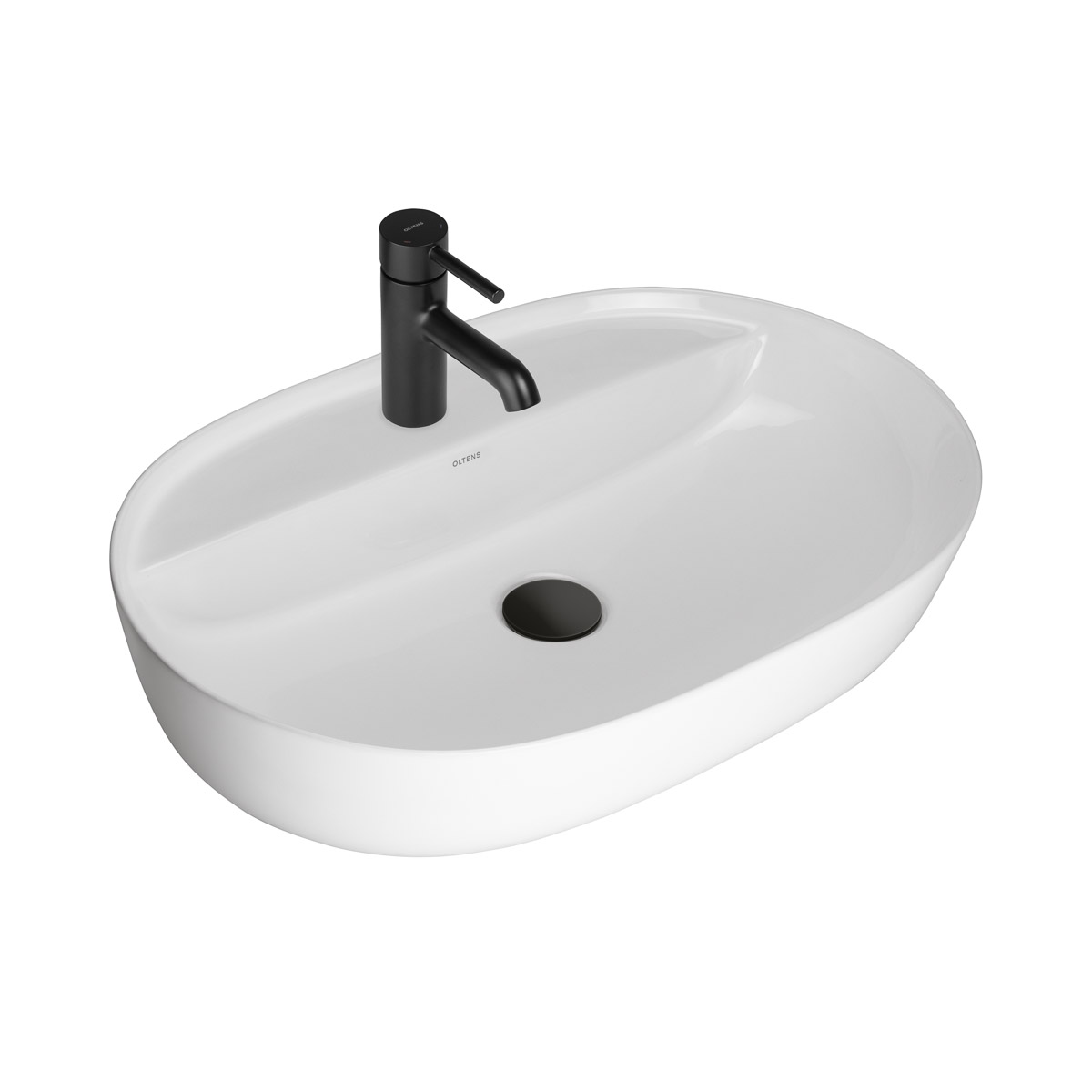 Oltens Hamnes lavabo 62x42 cm oval sobre encimera blanco 41814000