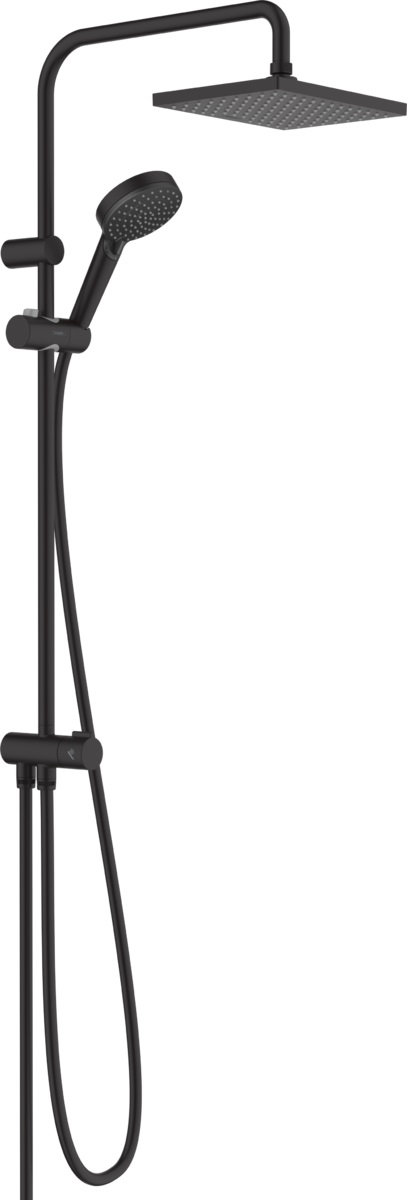 Hansgrohe Vernis Shape conjunto de ducha a pared con rociador con efecto lluvia negro 26282670