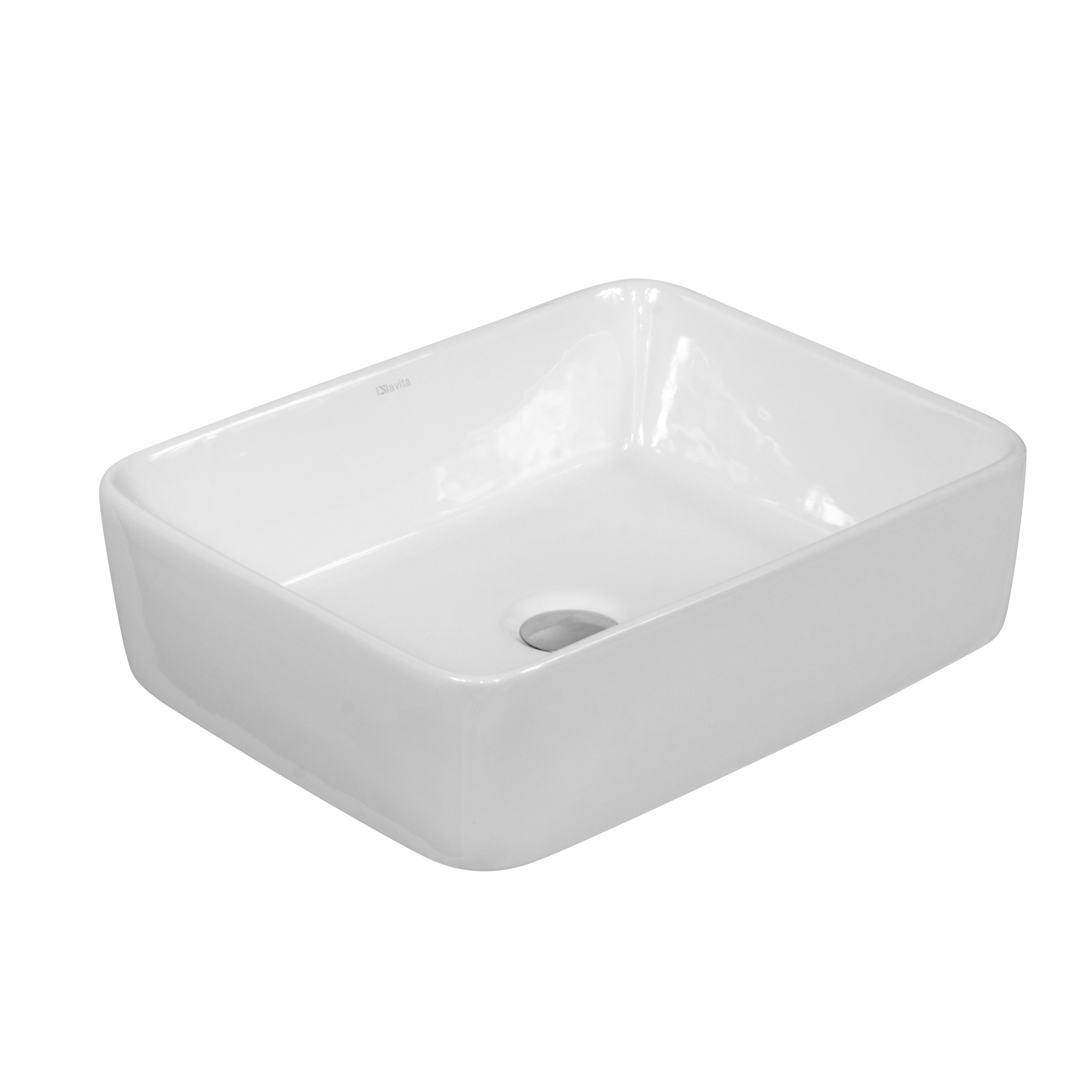 LaVita Luneza Grande lavabo 52x41 cm rectangular sobre encimera blanco brillante 5900378301585