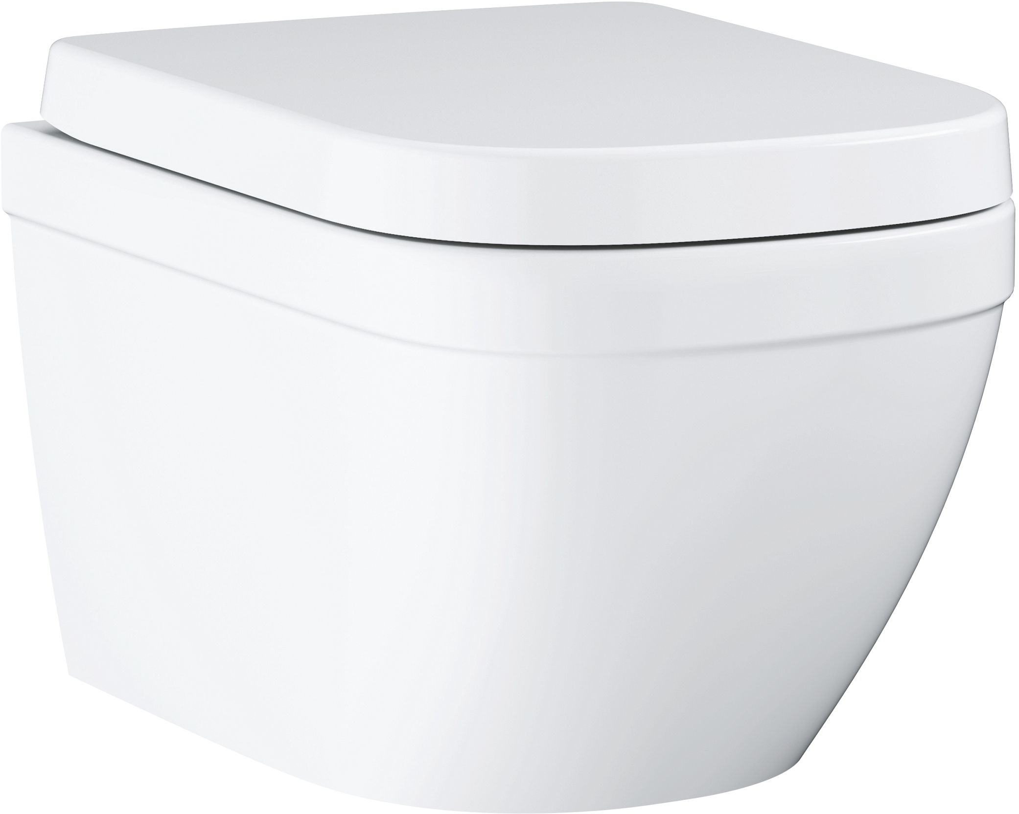 Grohe Euro Ceramic taza de inodoro con asiento de cierre suave suspendido sin reborde con descarga de remolino blanco 39693000