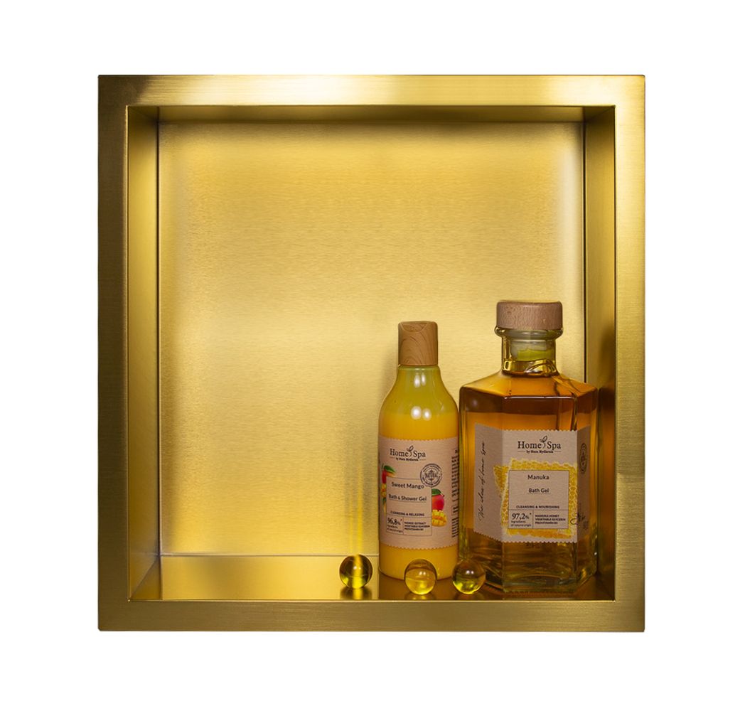 Balneo Wall-Box One Gold estante empotrado 30 cm oro OB-BR2