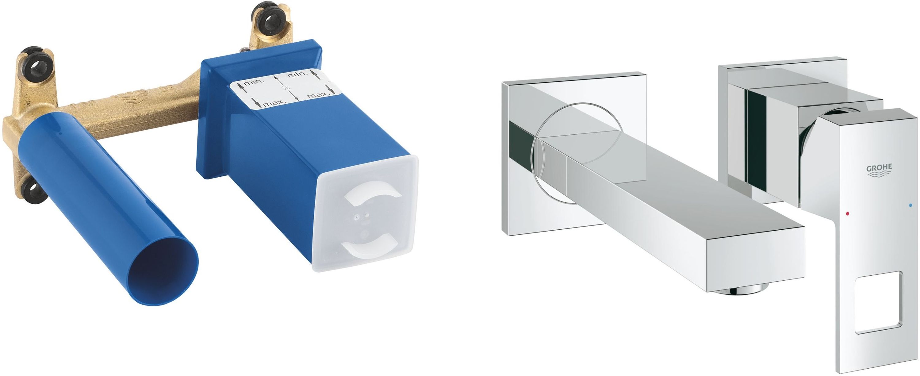 Conjunto grifo para lavabo Grohe Eurocube 19895000, elemento empotrado Grohe 23200002