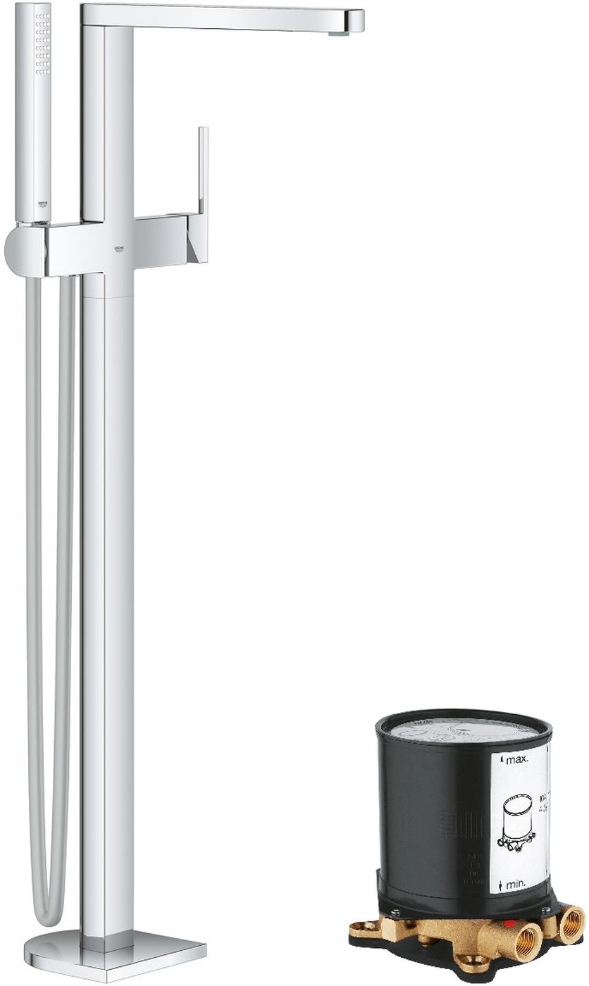 Conjunto grifo de bañera y ducha Grohe Plus 23846003, base de empotramiento Grohe 45984001