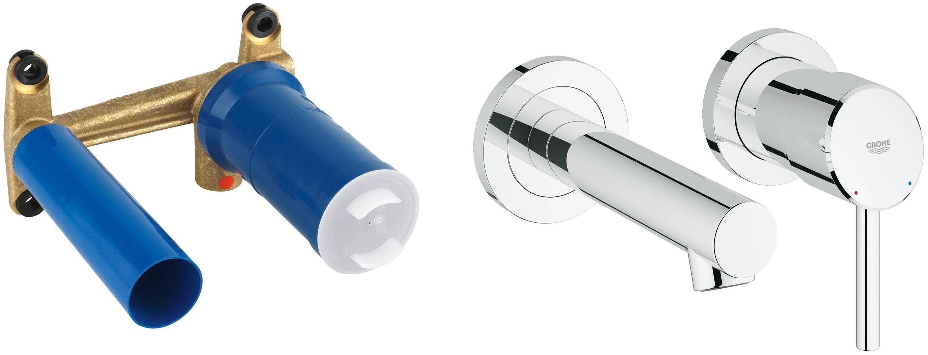 Conjunto sistema empotrado para grifo Grohe Eurostyle 23571000, grifo para lavabo Grohe Concetto 19575001