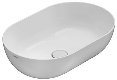 Globo T-Egde lavabo 54x36 cm oval sobre encimera blanco mate B6O54BO