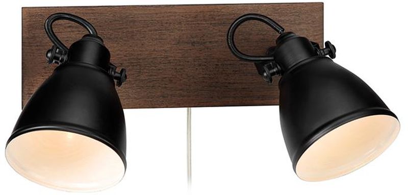 Markslöjd Native lámpara de pared 2x18 W negro-marrón 108213