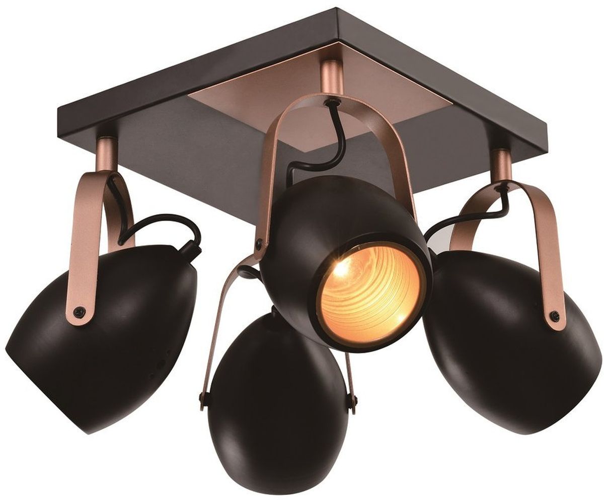 Candellux Anica lámpara de techo 4x40 W negro-cobre 98-83128