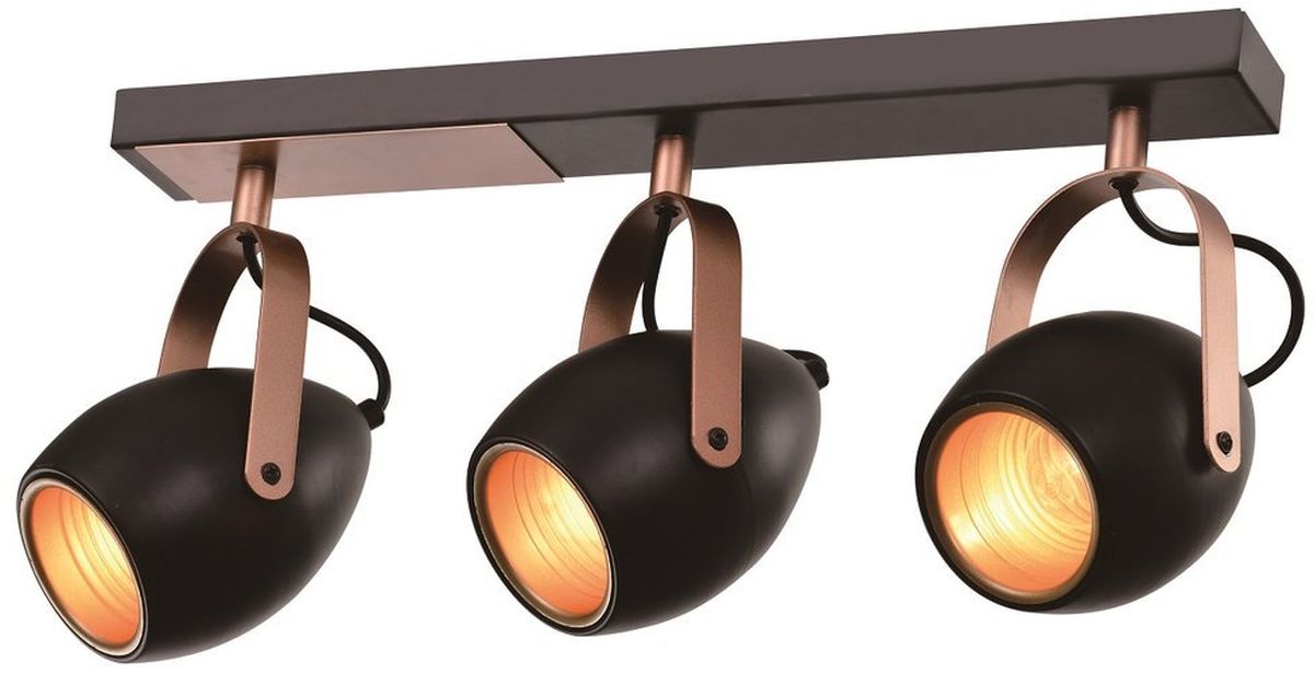 Candellux Anica lámpara de techo 3x40 W negro-cobre 93-82589