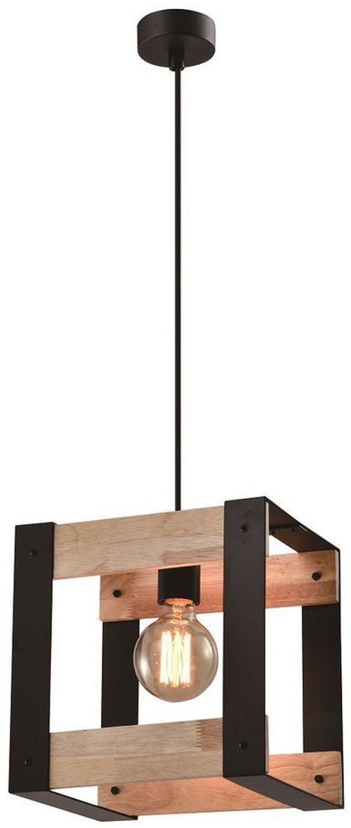 Candellux Varna lámpara colgante 1x40 W negro-madera 31-78513