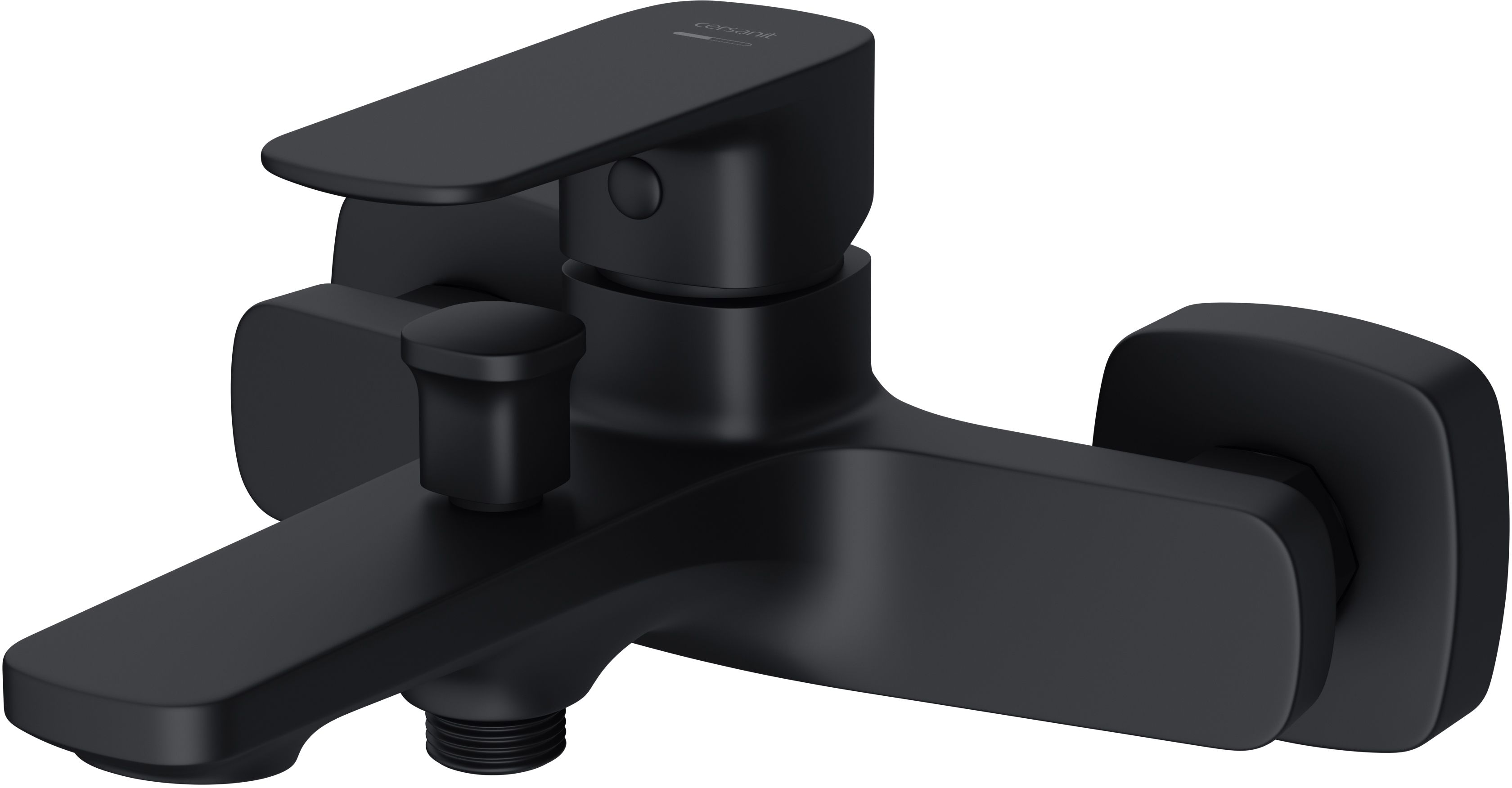 Cersanit Larga grifo de bañera y ducha a pared negro S951-376