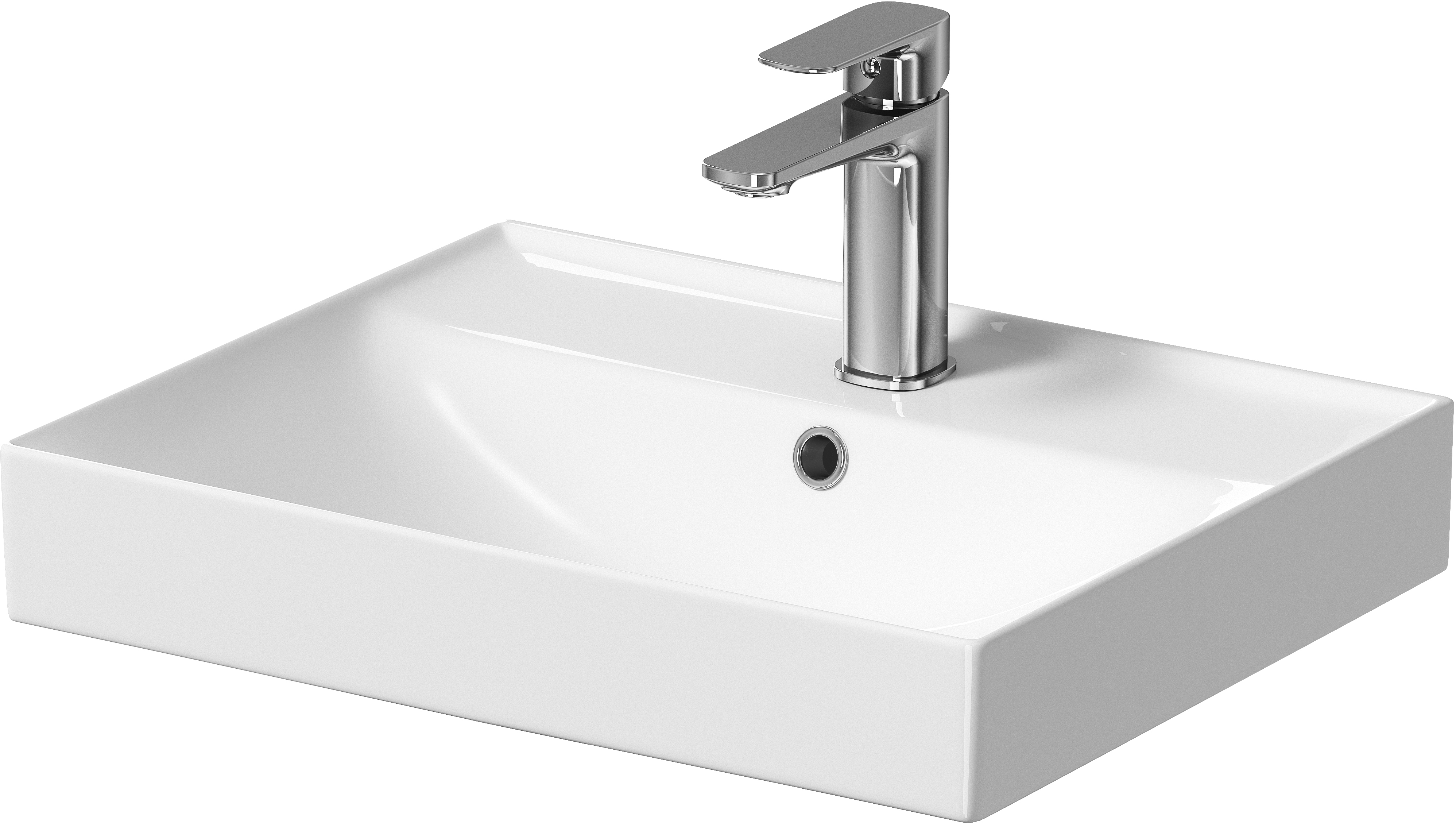 Cersanit Larga lavabo 50.5x40 cm rectangular para mueble blanco K120-008